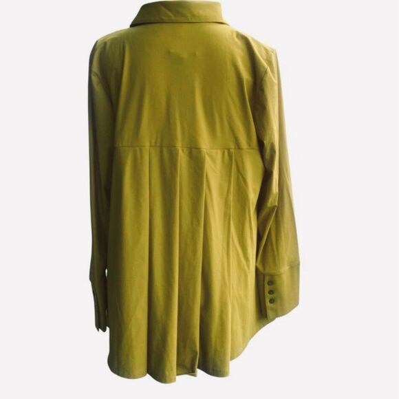 Marla Wynne Womens Gold Yellow Long Sleeve Button-Up Blouse Medium - Picture 3 of 6